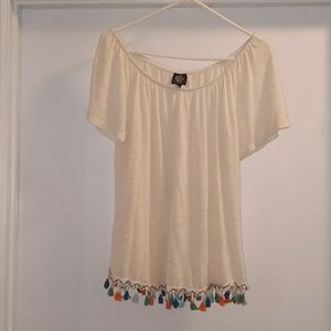 Bobeau blouse with tassels.